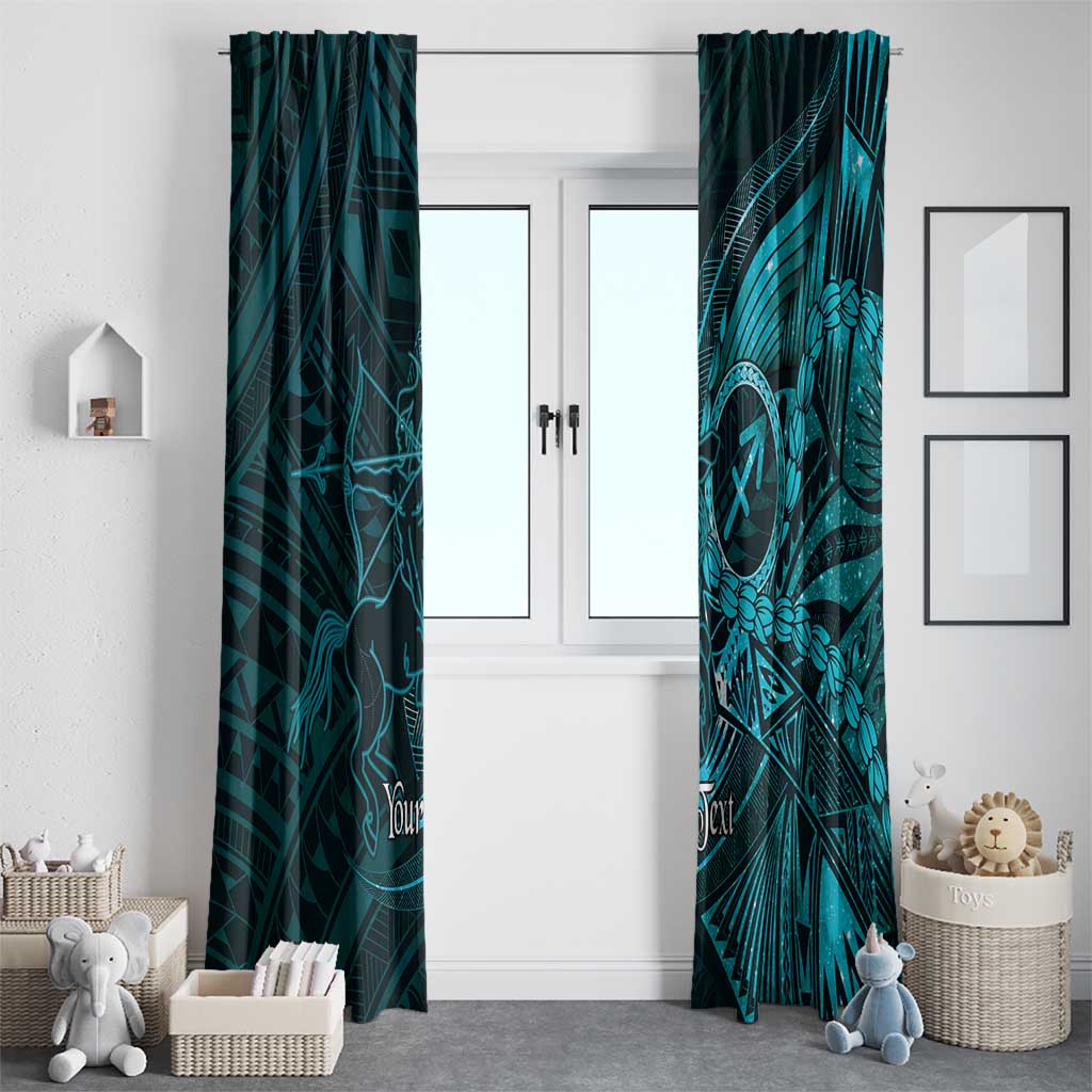 Personalised Polynesia Zodiac Sagittarius Window Curtain Galaxy Polynesian Pattern Chest Tattoo Style LT14 - Polynesian Pride