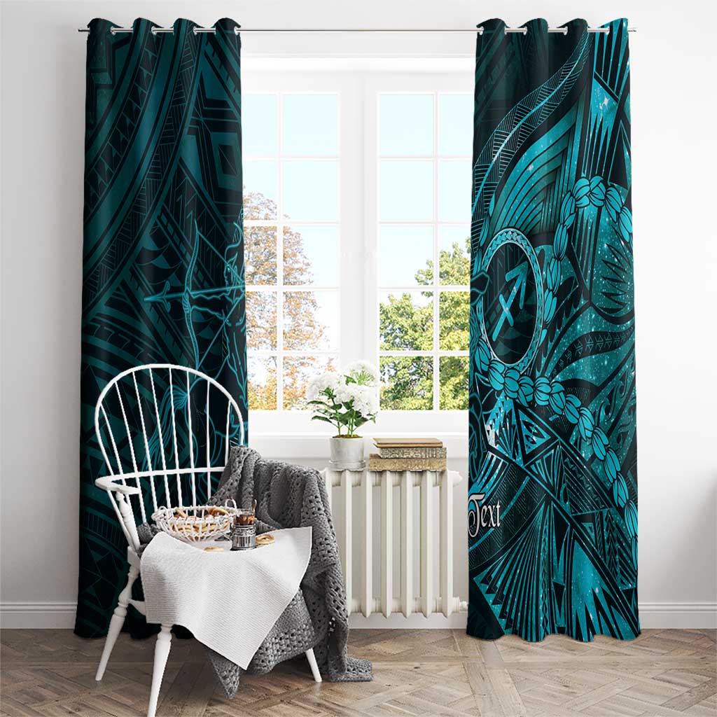 Personalised Polynesia Zodiac Sagittarius Window Curtain Galaxy Polynesian Pattern Chest Tattoo Style LT14 - Polynesian Pride