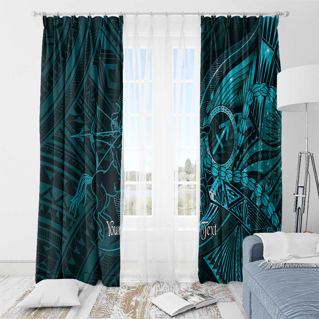 Personalised Polynesia Zodiac Sagittarius Window Curtain Galaxy Polynesian Pattern Chest Tattoo Style LT14 - Polynesian Pride