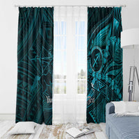 Personalised Polynesia Zodiac Sagittarius Window Curtain Galaxy Polynesian Pattern Chest Tattoo Style LT14 - Polynesian Pride