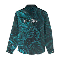Personalised Polynesia Zodiac Sagittarius Women Casual Shirt Galaxy Polynesian Pattern Chest Tattoo Style LT14 - Polynesian Pride