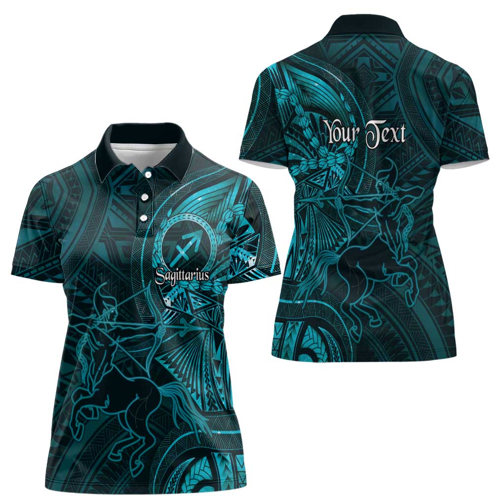 Personalised Polynesia Zodiac Sagittarius Women Polo Shirt Galaxy Polynesian Pattern Chest Tattoo Style LT14 - Polynesian Pride