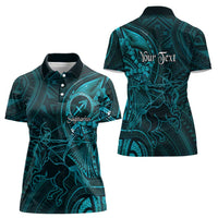 Personalised Polynesia Zodiac Sagittarius Women Polo Shirt Galaxy Polynesian Pattern Chest Tattoo Style LT14 - Polynesian Pride