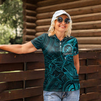 Personalised Polynesia Zodiac Sagittarius Women Polo Shirt Galaxy Polynesian Pattern Chest Tattoo Style LT14 - Polynesian Pride