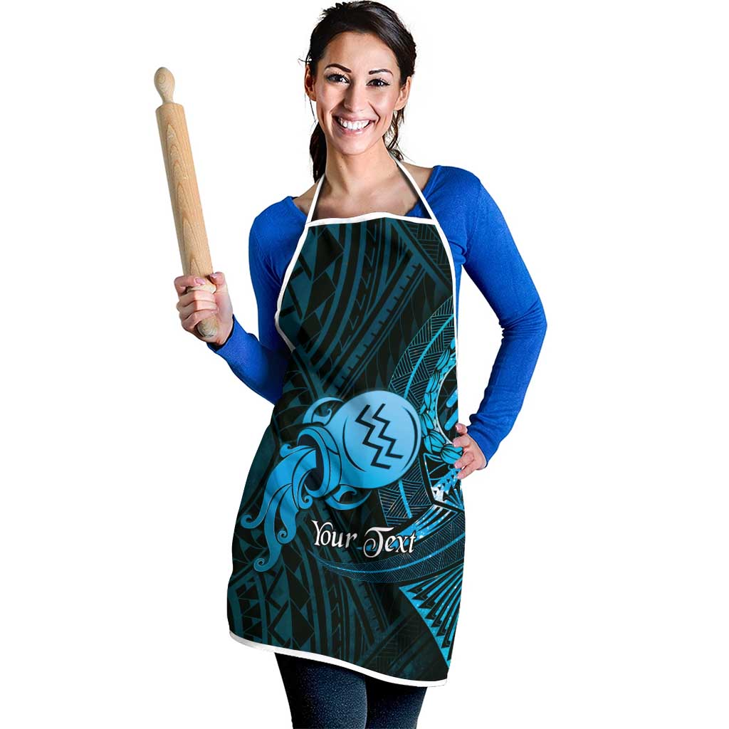 Personalised Polynesia Zodiac Aquarius Apron Galaxy Polynesian Pattern Chest Tattoo Style LT14 - Polynesian Pride