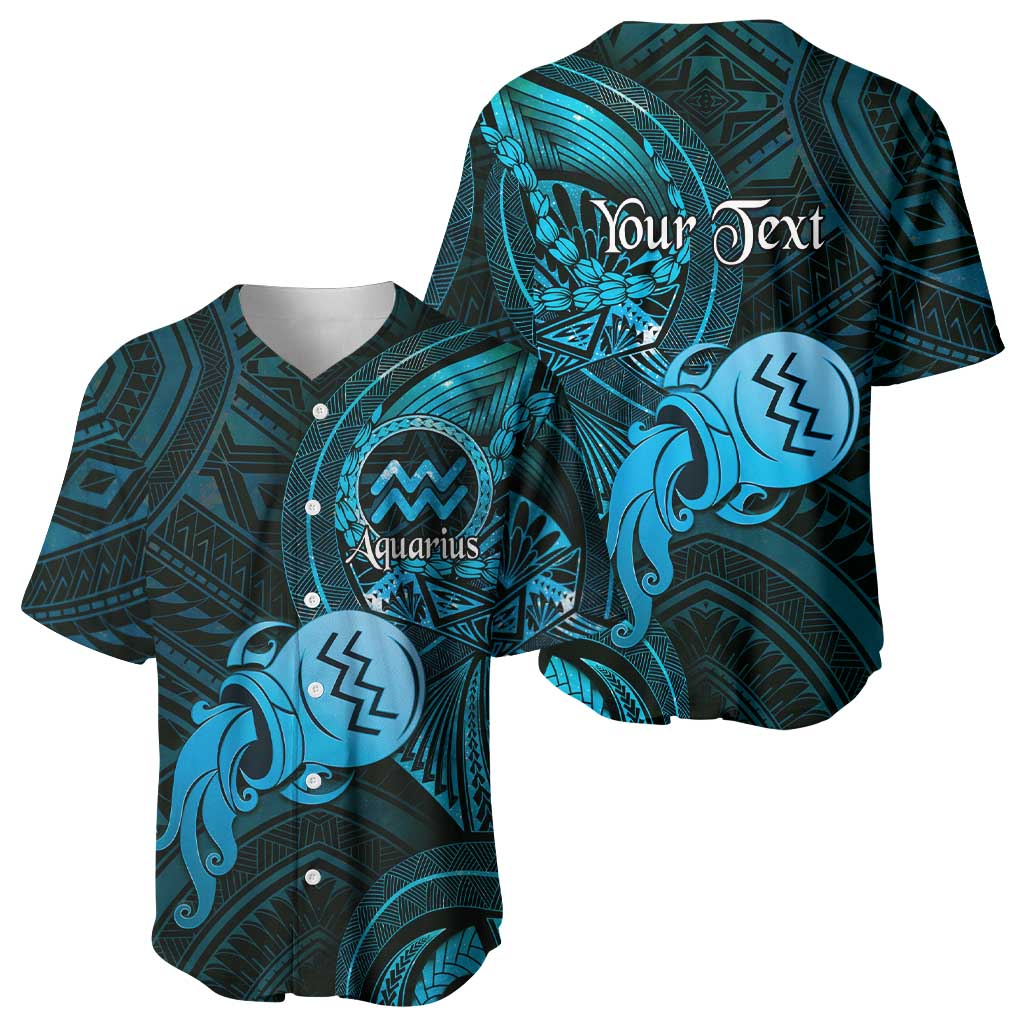 Personalised Polynesia Zodiac Aquarius Baseball Jersey Galaxy Polynesian Pattern Chest Tattoo Style LT14 - Polynesian Pride