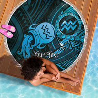 Personalised Polynesia Zodiac Aquarius Beach Blanket Galaxy Polynesian Pattern Chest Tattoo Style LT14 - Polynesian Pride