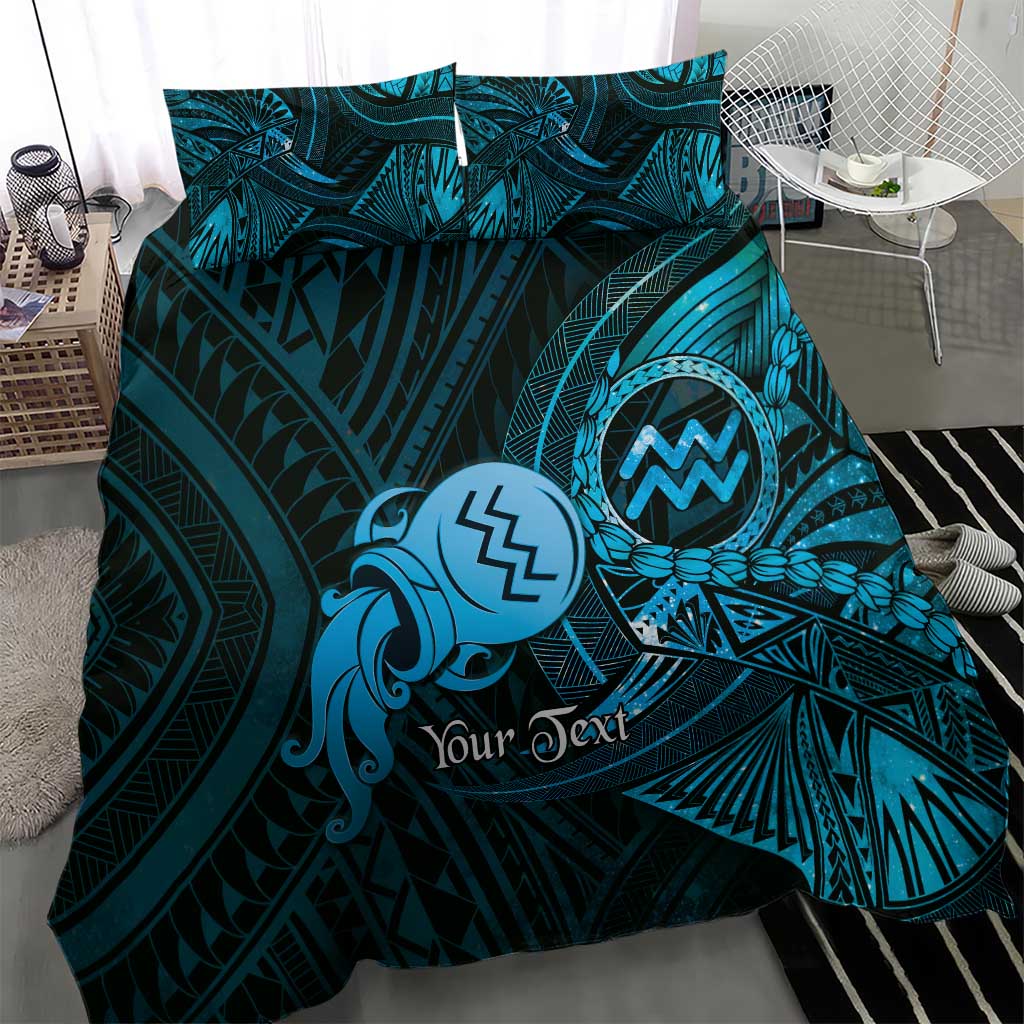 Personalised Polynesia Zodiac Aquarius Bedding Set Galaxy Polynesian Pattern Chest Tattoo Style LT14 - Polynesian Pride