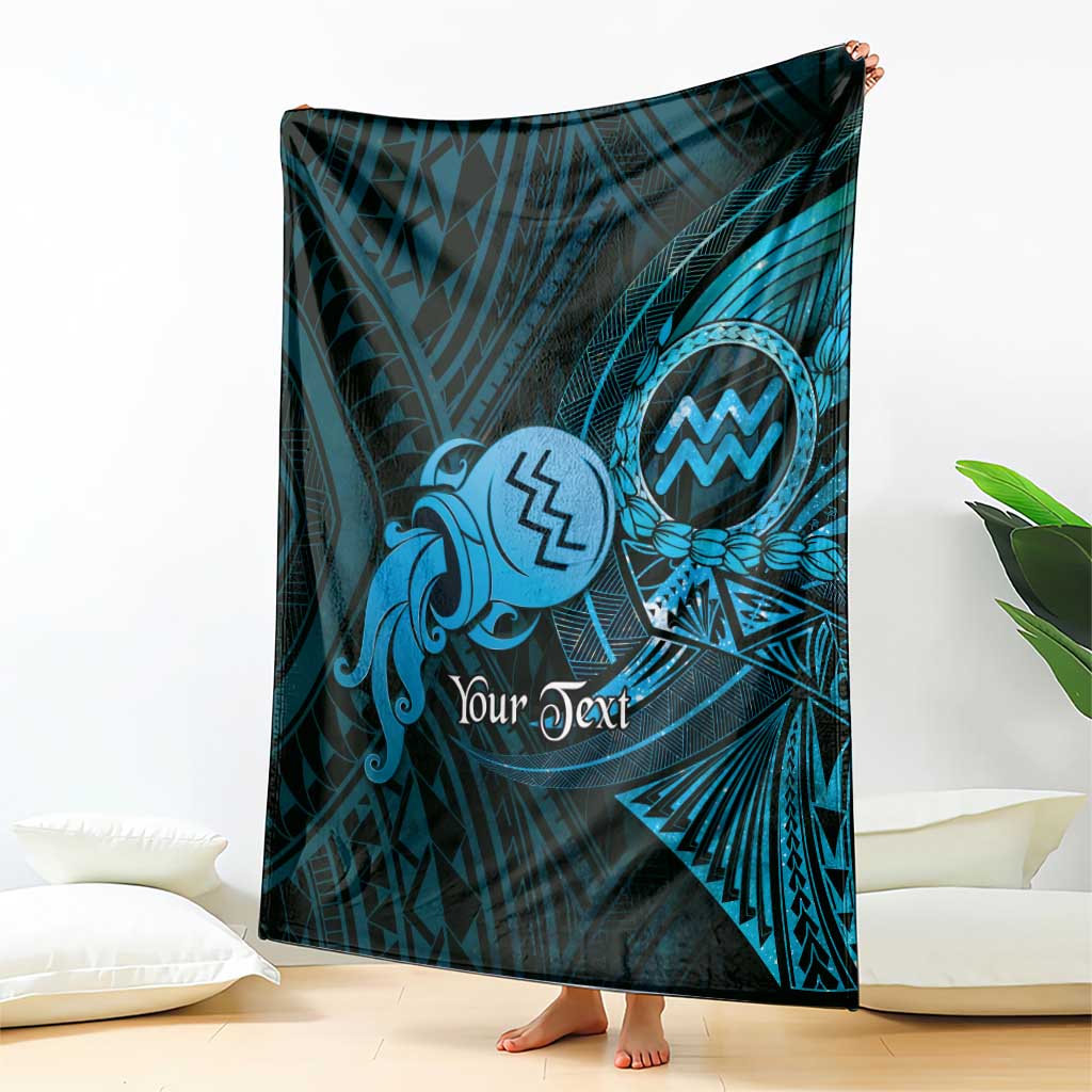 Personalised Polynesia Zodiac Aquarius Blanket Galaxy Polynesian Pattern Chest Tattoo Style LT14 - Polynesian Pride