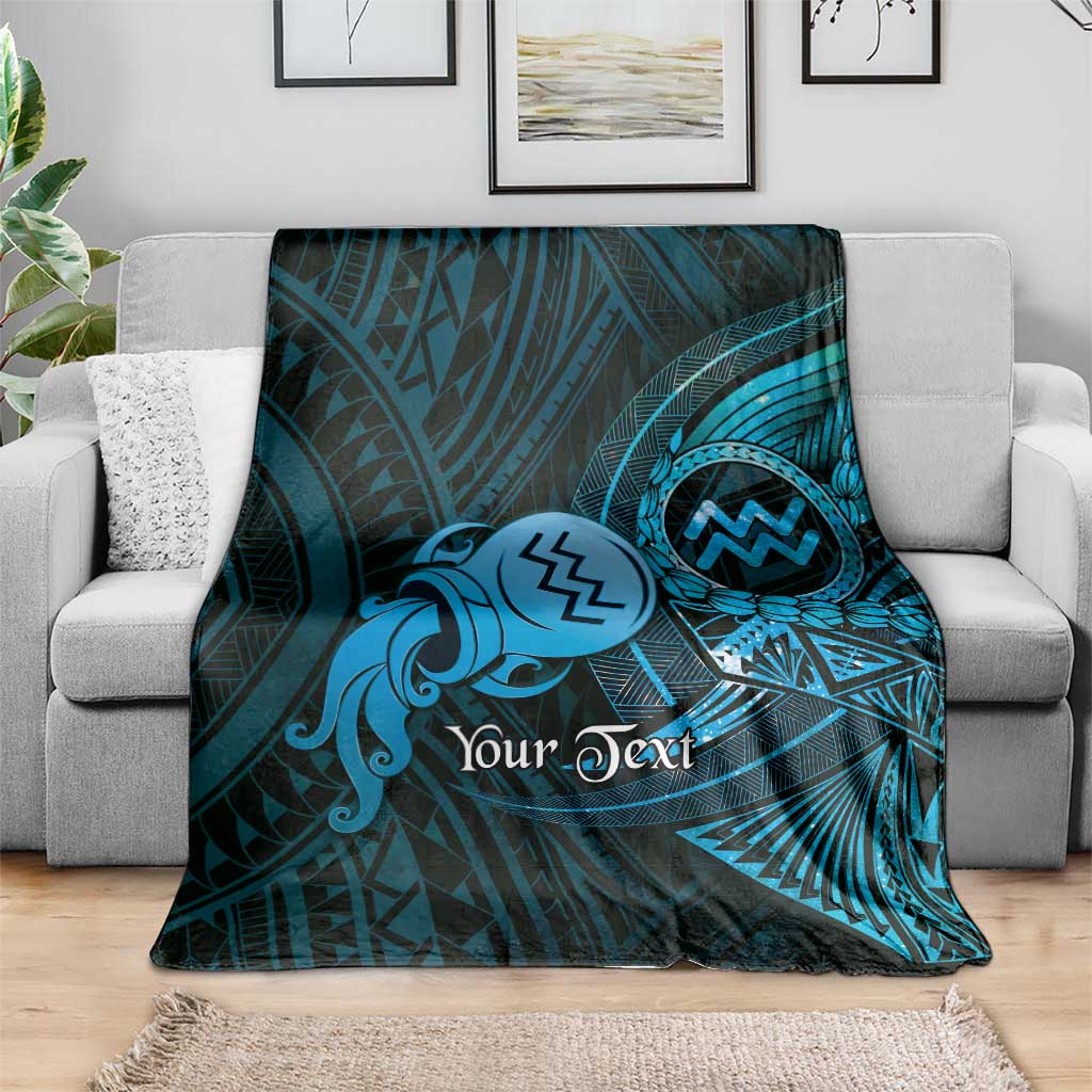 Personalised Polynesia Zodiac Aquarius Blanket Galaxy Polynesian Pattern Chest Tattoo Style LT14 - Polynesian Pride