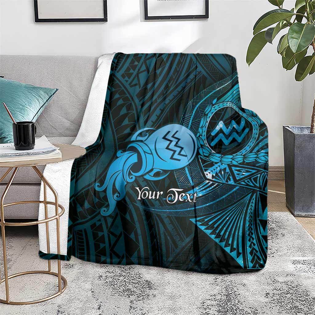 Personalised Polynesia Zodiac Aquarius Blanket Galaxy Polynesian Pattern Chest Tattoo Style LT14 - Polynesian Pride