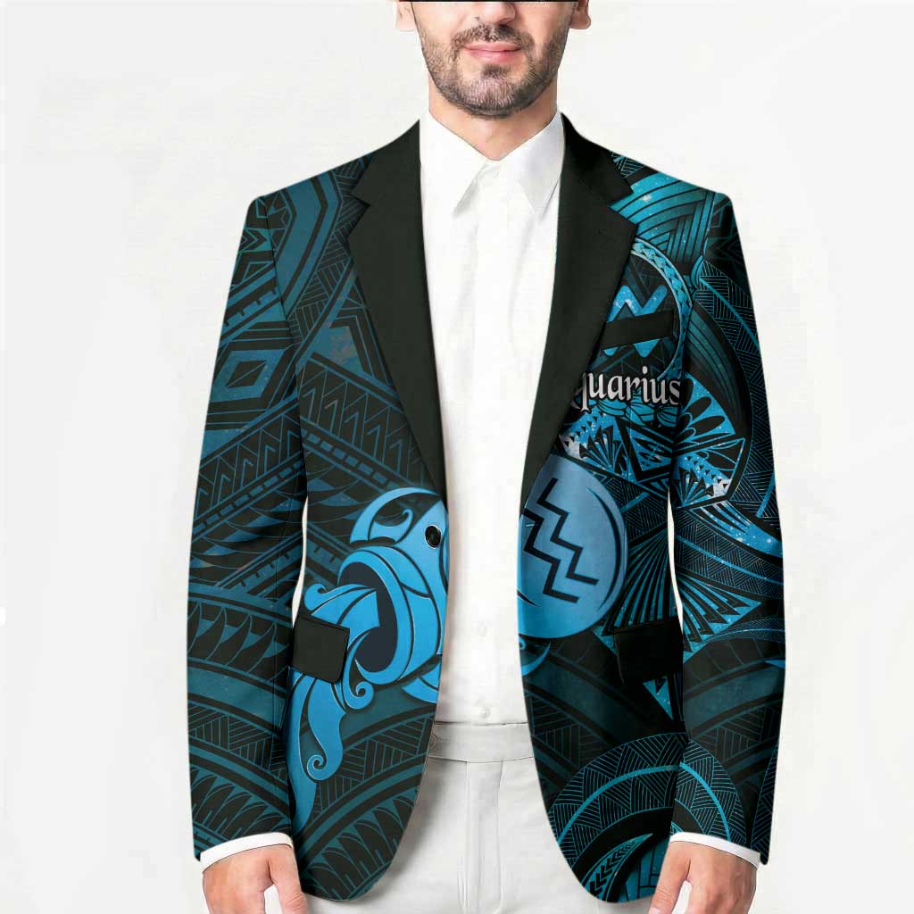 Personalised Polynesia Zodiac Aquarius Blazer Galaxy Polynesian Pattern Chest Tattoo Style LT14 - Polynesian Pride
