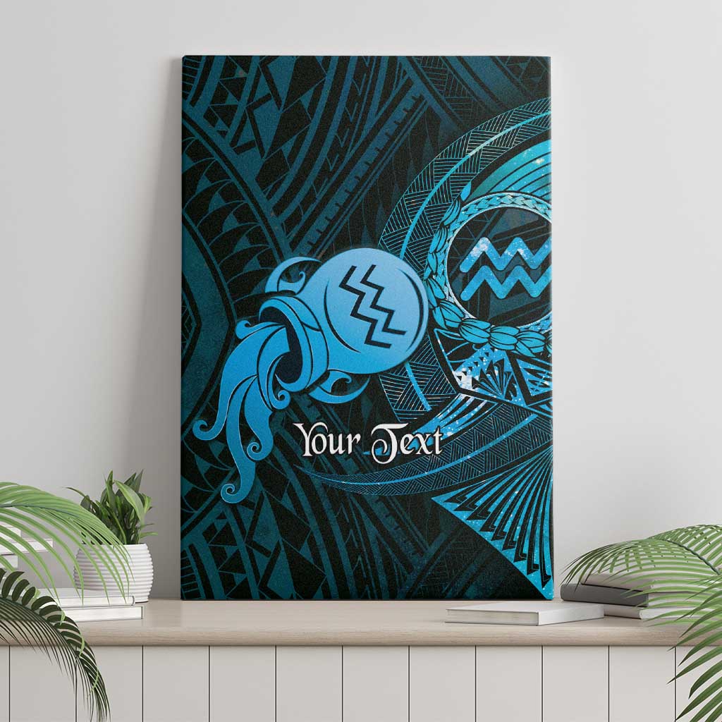 Personalised Polynesia Zodiac Aquarius Canvas Wall Art Galaxy Polynesian Pattern Chest Tattoo Style LT14 - Polynesian Pride
