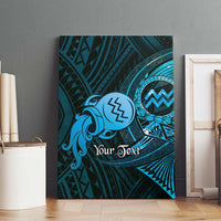 Personalised Polynesia Zodiac Aquarius Canvas Wall Art Galaxy Polynesian Pattern Chest Tattoo Style LT14 - Polynesian Pride