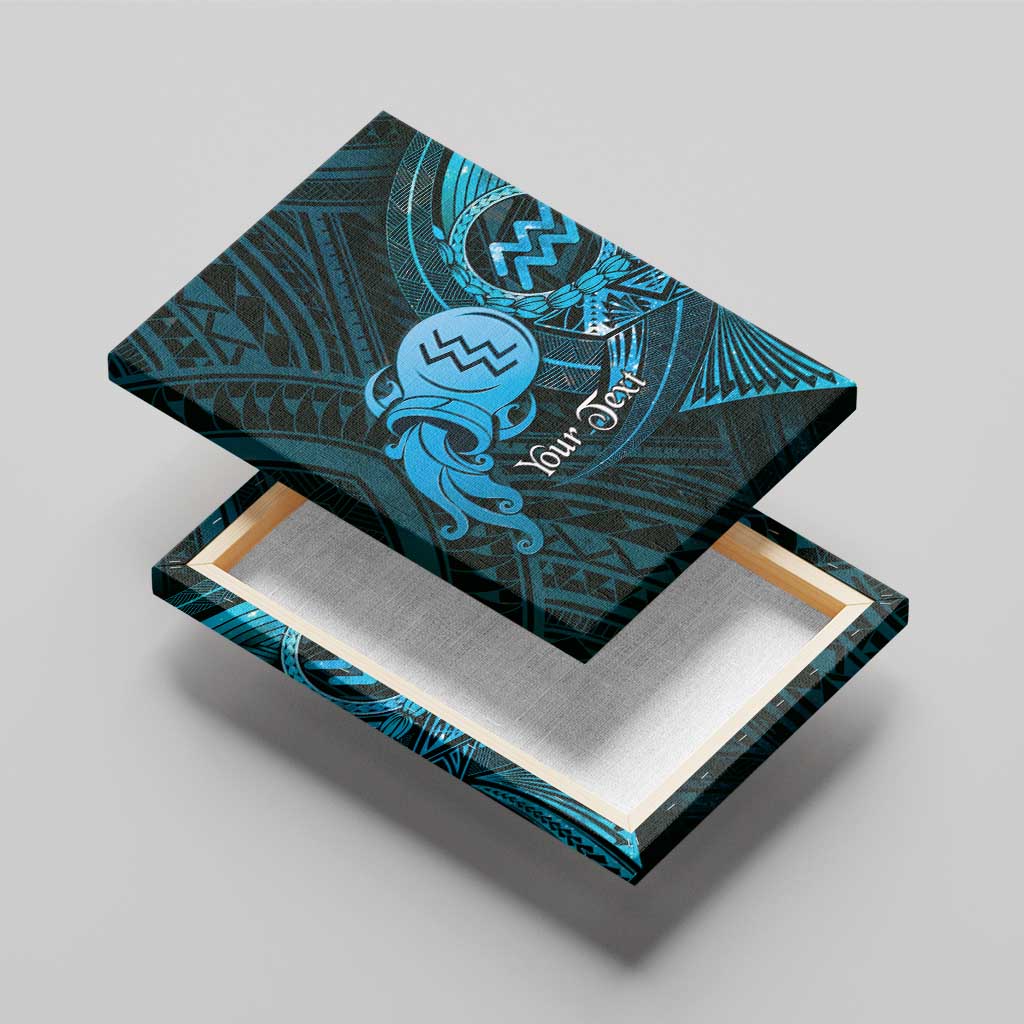 Personalised Polynesia Zodiac Aquarius Canvas Wall Art Galaxy Polynesian Pattern Chest Tattoo Style LT14 - Polynesian Pride