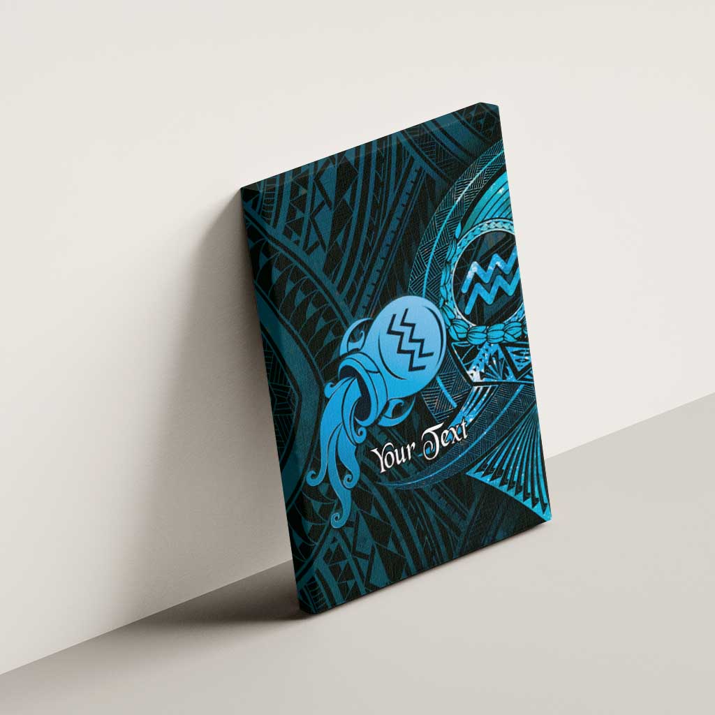 Personalised Polynesia Zodiac Aquarius Canvas Wall Art Galaxy Polynesian Pattern Chest Tattoo Style LT14 - Polynesian Pride