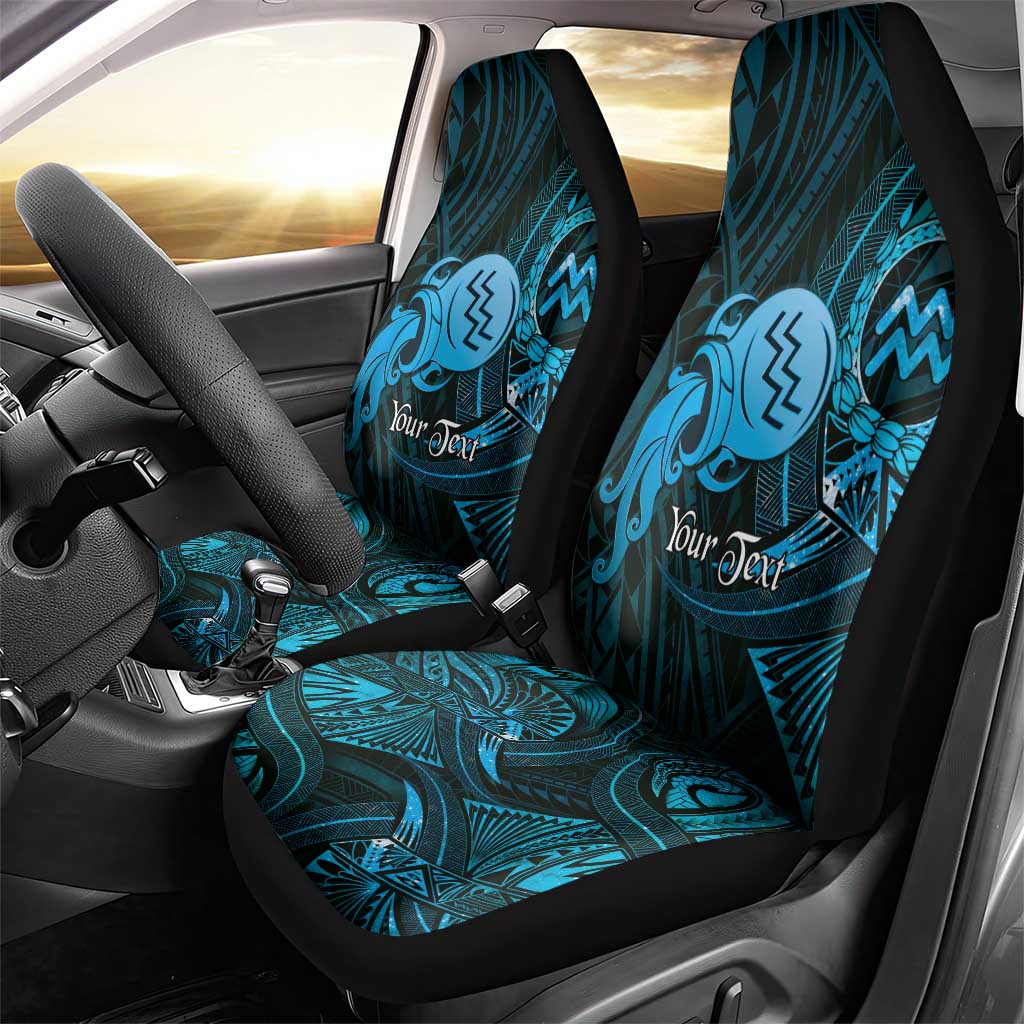 Personalised Polynesia Zodiac Aquarius Car Seat Cover Galaxy Polynesian Pattern Chest Tattoo Style LT14 - Polynesian Pride
