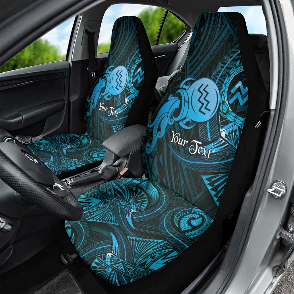 Personalised Polynesia Zodiac Aquarius Car Seat Cover Galaxy Polynesian Pattern Chest Tattoo Style LT14 - Polynesian Pride