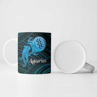 Personalised Polynesia Zodiac Aquarius Ceramic Mug Galaxy Polynesian Pattern Chest Tattoo Style
