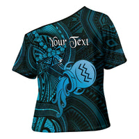 Personalised Polynesia Zodiac Aquarius Cross Shoulder Shirt Galaxy Polynesian Pattern Chest Tattoo Style LT14 - Polynesian Pride