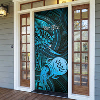 Personalised Polynesia Zodiac Aquarius Door Cover Galaxy Polynesian Pattern Chest Tattoo Style LT14 - Polynesian Pride