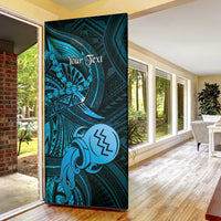 Personalised Polynesia Zodiac Aquarius Door Cover Galaxy Polynesian Pattern Chest Tattoo Style LT14 - Polynesian Pride