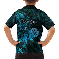 Personalised Polynesia Zodiac Aquarius Family Matching Puletasi and Hawaiian Shirt Galaxy Polynesian Pattern Chest Tattoo Style LT14 - Polynesian Pride