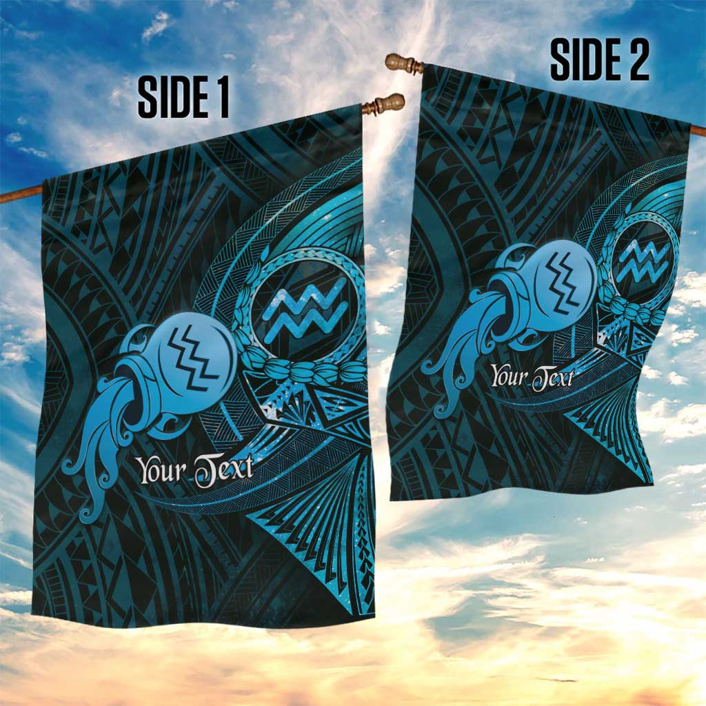 Personalised Polynesia Zodiac Aquarius Garden Flag Galaxy Polynesian Pattern Chest Tattoo Style LT14 - Polynesian Pride