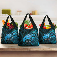 Personalised Polynesia Zodiac Aquarius Grocery Bag Galaxy Polynesian Pattern Chest Tattoo Style LT14 3-pack One Size Blue - Polynesian Pride