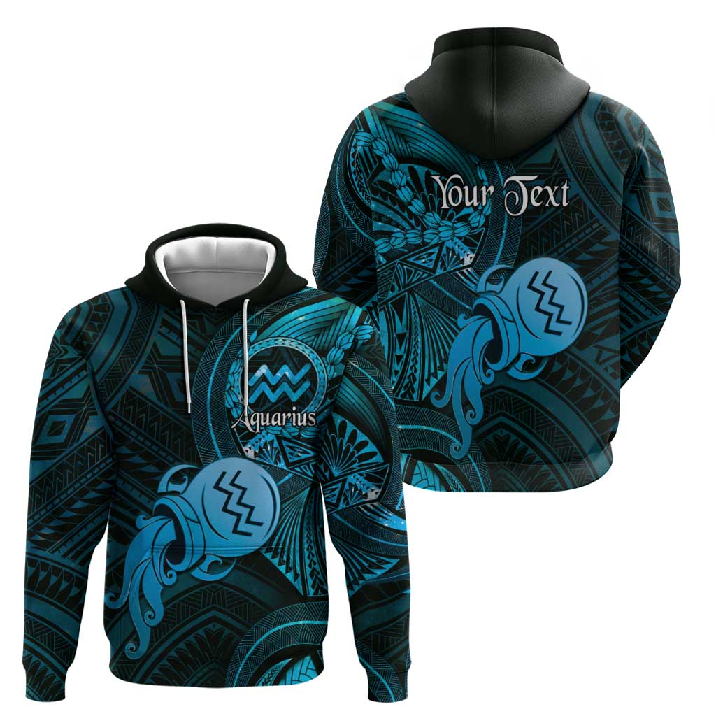 Personalised Polynesia Zodiac Aquarius Hoodie Galaxy Polynesian Pattern Chest Tattoo Style LT14 - Polynesian Pride
