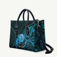 Personalised Polynesia Zodiac Aquarius Leather Bag Galaxy Polynesian Pattern Chest Tattoo Style LT14 Blue - Polynesian Pride
