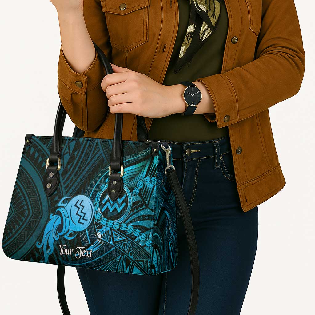 Personalised Polynesia Zodiac Aquarius Leather Bag Galaxy Polynesian Pattern Chest Tattoo Style LT14 - Polynesian Pride