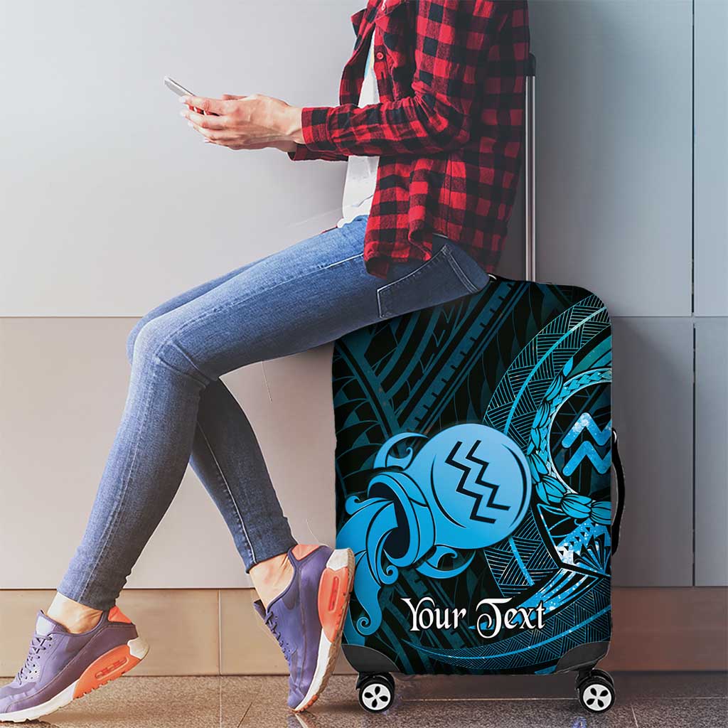 Personalised Polynesia Zodiac Aquarius Luggage Cover Galaxy Polynesian Pattern Chest Tattoo Style LT14 - Polynesian Pride