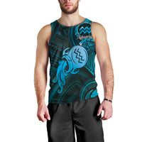 Personalised Polynesia Zodiac Aquarius Men Tank Top Galaxy Polynesian Pattern Chest Tattoo Style