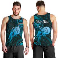 Personalised Polynesia Zodiac Aquarius Men Tank Top Galaxy Polynesian Pattern Chest Tattoo Style