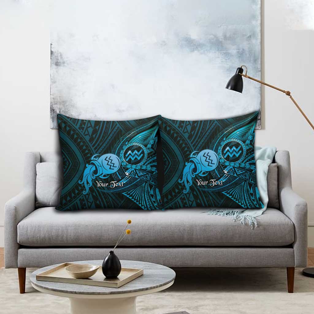 Personalised Polynesia Zodiac Aquarius Pillow Cover Galaxy Polynesian Pattern Chest Tattoo Style LT14 - Polynesian Pride