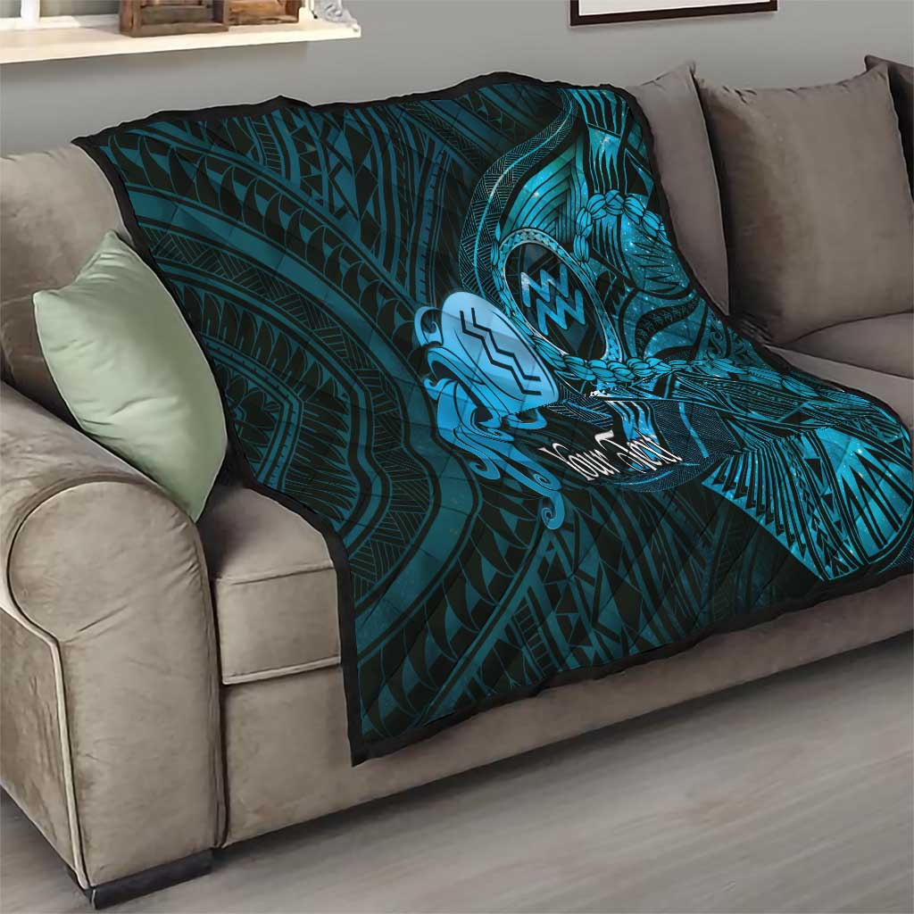 Personalised Polynesia Zodiac Aquarius Quilt Galaxy Polynesian Pattern Chest Tattoo Style LT14 - Polynesian Pride