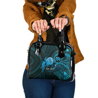 Personalised Polynesia Zodiac Aquarius Shoulder Handbag Galaxy Polynesian Pattern Chest Tattoo Style LT14 One Size Blue - Polynesian Pride