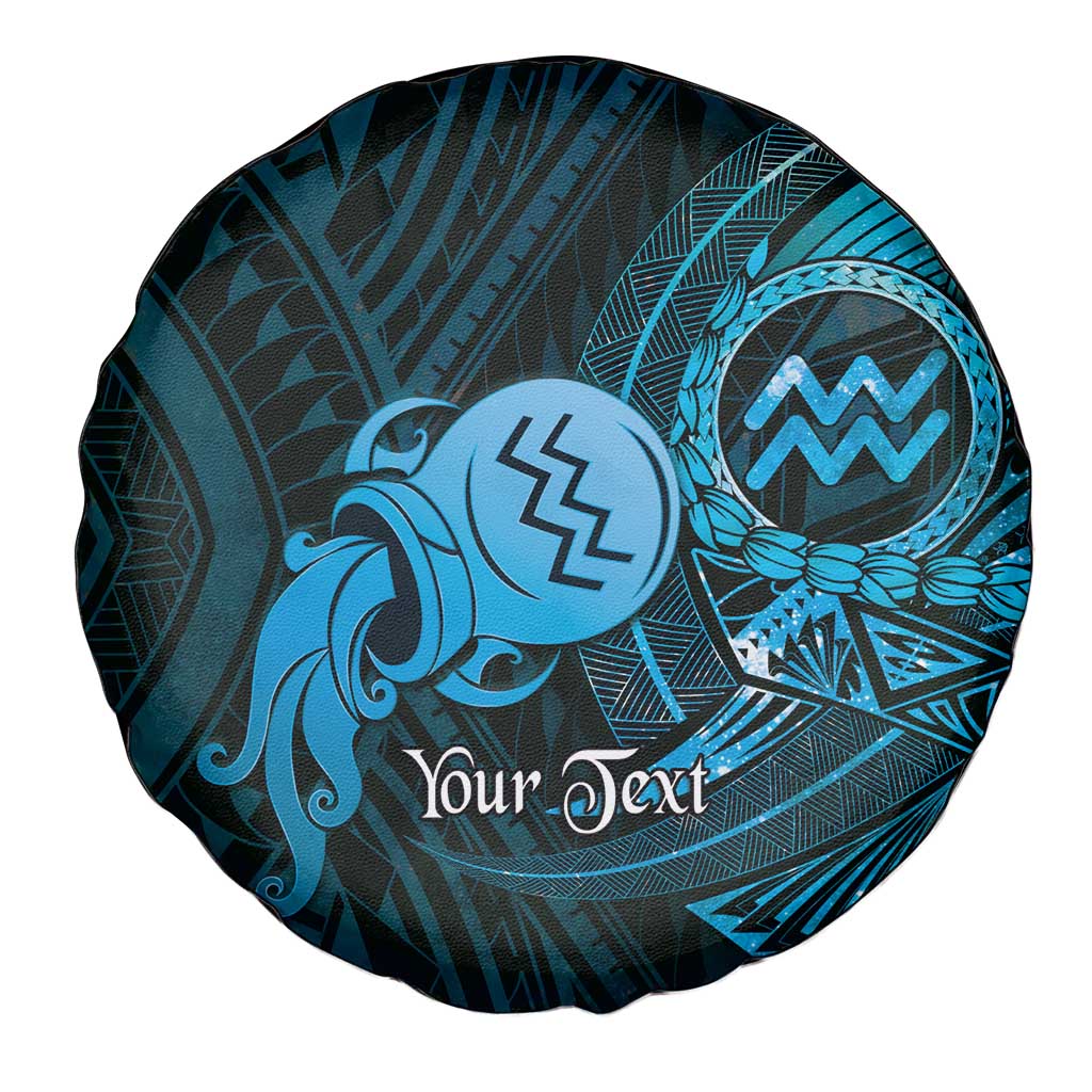 Personalised Polynesia Zodiac Aquarius Spare Tire Cover Galaxy Polynesian Pattern Chest Tattoo Style LT14 - Polynesian Pride