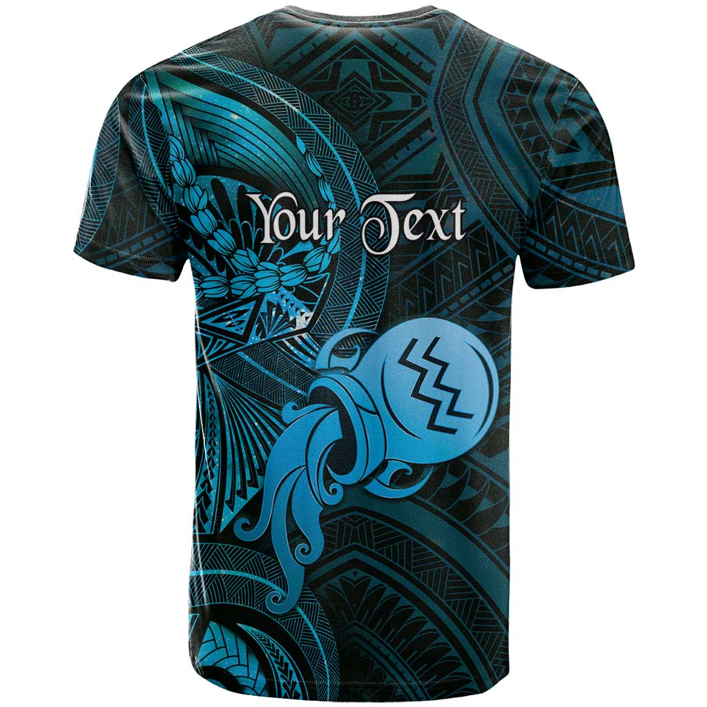 Personalised Polynesia Zodiac Aquarius T Shirt Galaxy Polynesian Pattern Chest Tattoo Style LT14 - Polynesian Pride