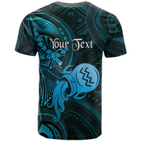 Personalised Polynesia Zodiac Aquarius T Shirt Galaxy Polynesian Pattern Chest Tattoo Style LT14 - Polynesian Pride