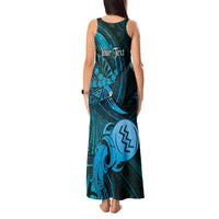 Personalised Polynesia Zodiac Aquarius Tank Maxi Dress Galaxy Polynesian Pattern Chest Tattoo Style LT14 - Polynesian Pride