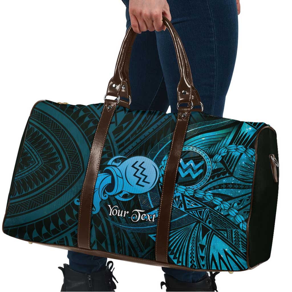 Personalised Polynesia Zodiac Aquarius Travel Bag Galaxy Polynesian Pattern Chest Tattoo Style LT14 - Polynesian Pride