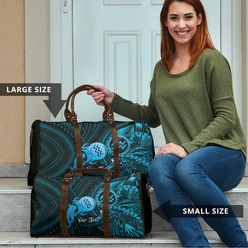 Personalised Polynesia Zodiac Aquarius Travel Bag Galaxy Polynesian Pattern Chest Tattoo Style LT14 - Polynesian Pride