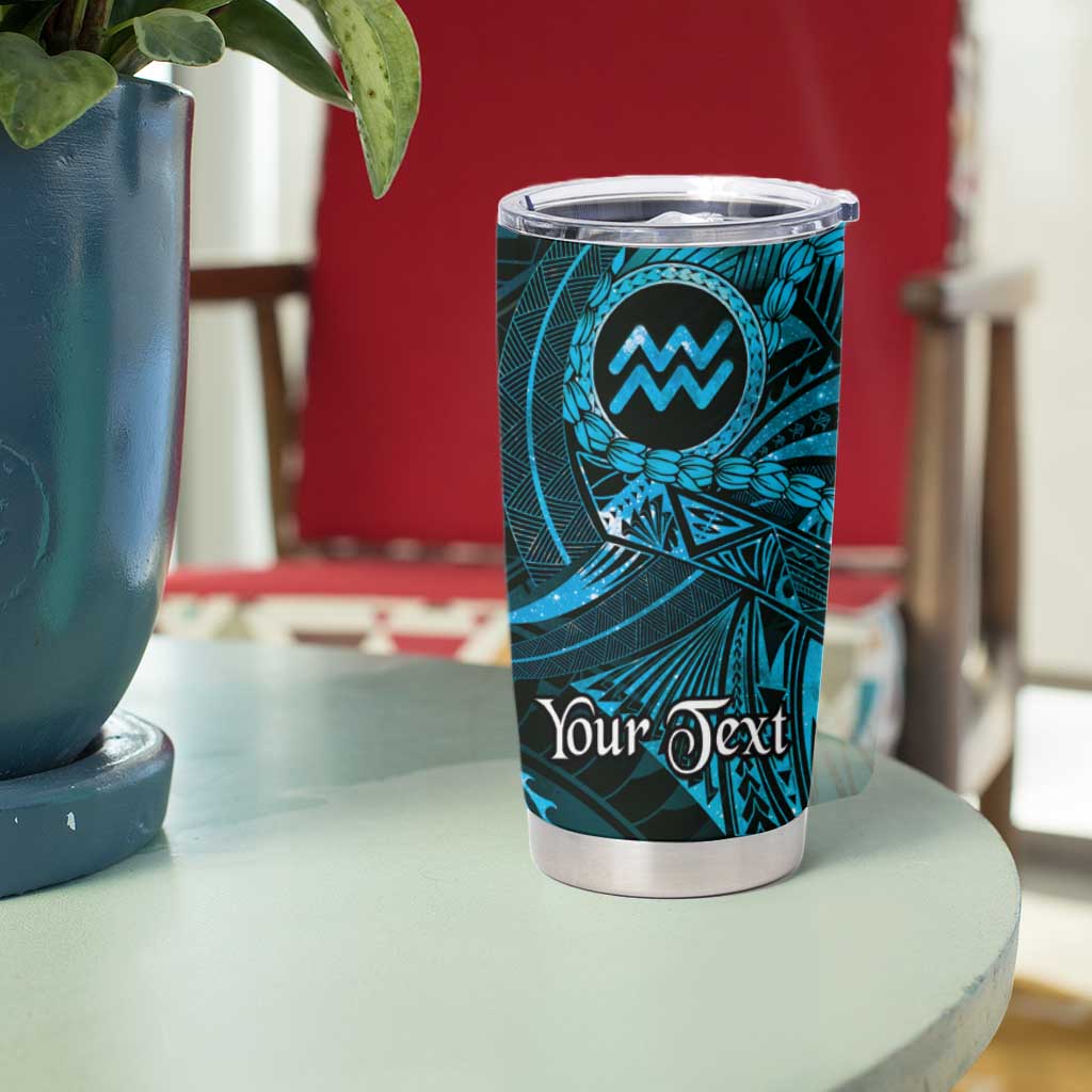 Personalised Polynesia Zodiac Aquarius Tumbler Cup Galaxy Polynesian Pattern Chest Tattoo Style LT14 - Polynesian Pride