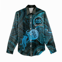 Personalised Polynesia Zodiac Aquarius Women Casual Shirt Galaxy Polynesian Pattern Chest Tattoo Style LT14 - Polynesian Pride