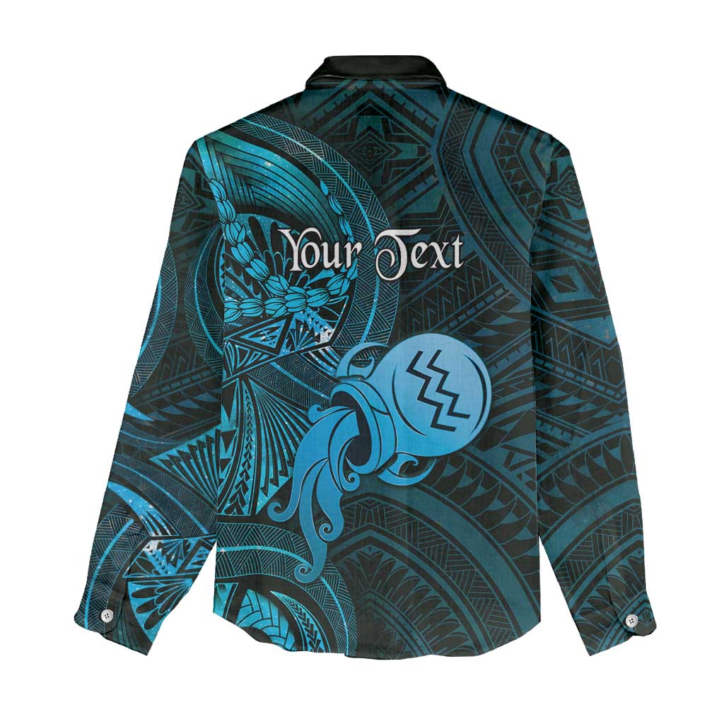 Personalised Polynesia Zodiac Aquarius Women Casual Shirt Galaxy Polynesian Pattern Chest Tattoo Style LT14 - Polynesian Pride