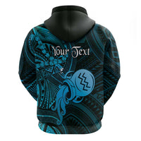Personalised Polynesia Zodiac Aquarius Zip Hoodie Galaxy Polynesian Pattern Chest Tattoo Style LT14 - Polynesian Pride