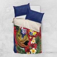 Hawaii And Tonga Bedding Set Shark Tattoo With Tongan Coat Of Arms