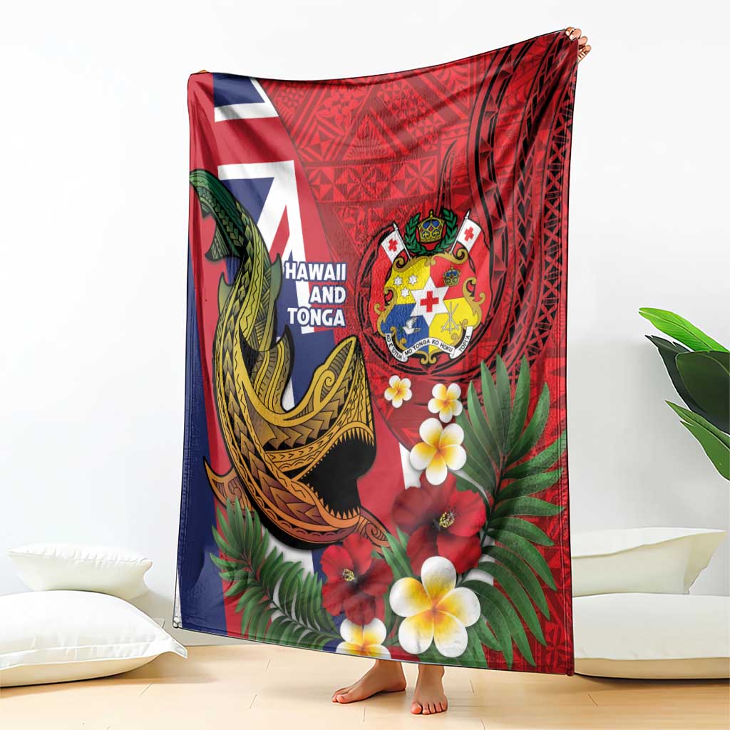 Hawaii And Tonga Blanket Shark Tattoo With Tongan Coat Of Arms LT14 - Polynesian Pride